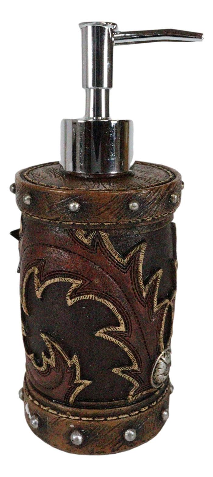 Rustic Western Lone Star Cowboy Country Bootcut Liquid Soap Pump Dispenser Decor