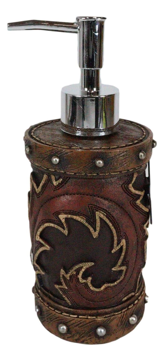 Rustic Western Lone Star Cowboy Country Bootcut Liquid Soap Pump Dispenser Decor