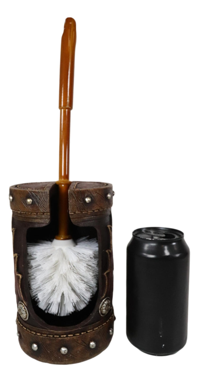 Rustic Western Lone Star Cowboy Country Bootcut Toilet Brush Scrub And Base Set