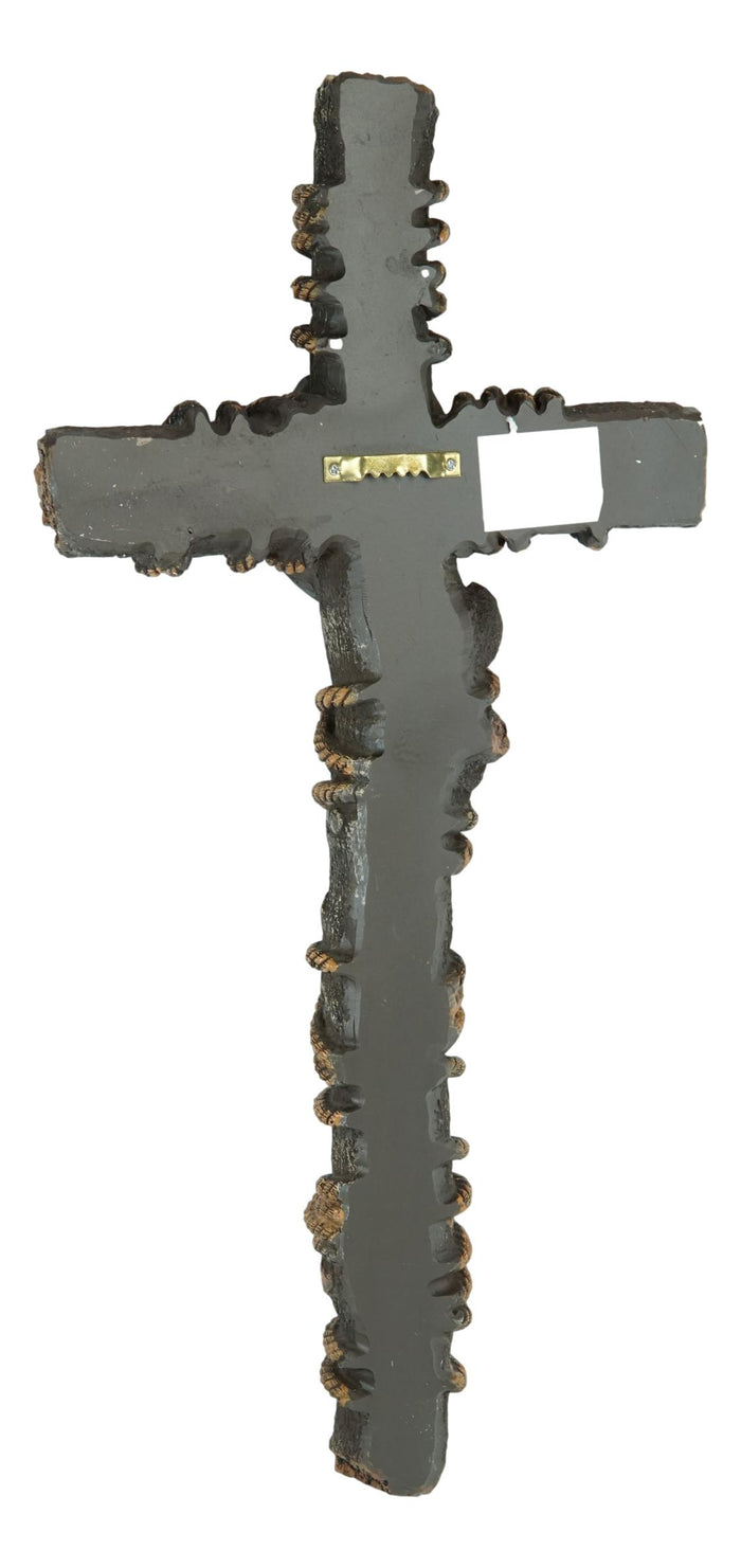 Rustic Western Lone Star With Horseshoe Nailheads And Braided Ropes Wall Cross