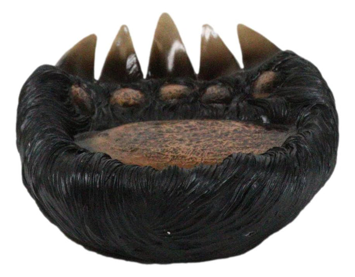 Rustic Western Long Claws Bear Paw Jewelry Trinket Keys Tray Dish Plate Figurine