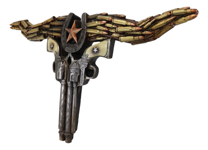 Rustic Western Longhorn Cow Skull With Horseshoe Star Bullet Casings Wall Decor