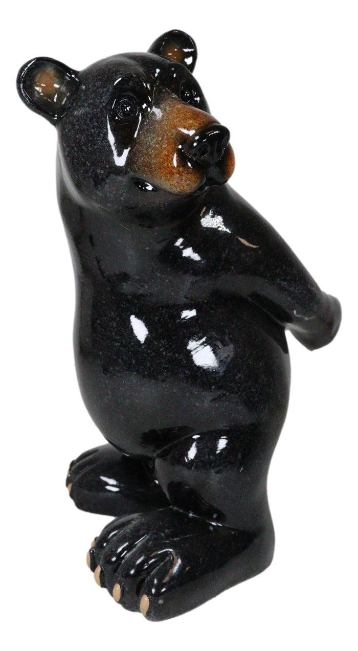 Rustic Western Mountain Black Bear Piggybacking Wine Bottle Holder Figurine