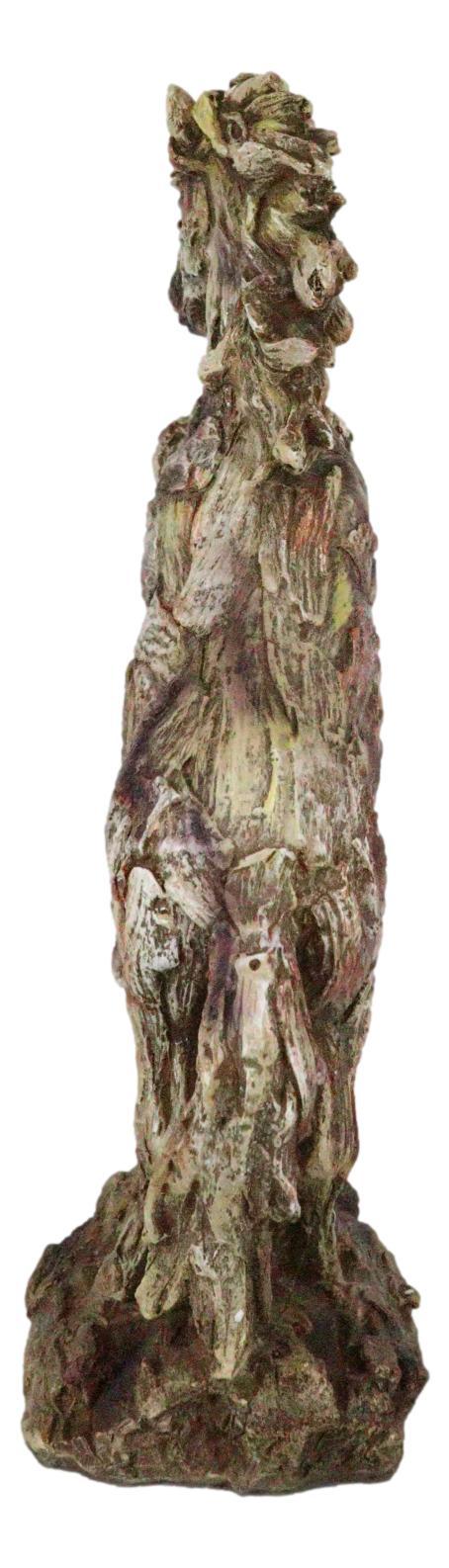 Rustic Western Rearing Prancing Horse In Faux Wooden Carving Resin Figurine