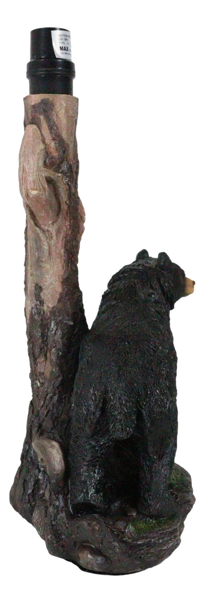 Rustic Western Roaming Forest Black Bear Desktop Table Lamp Lighting Decor 20"H