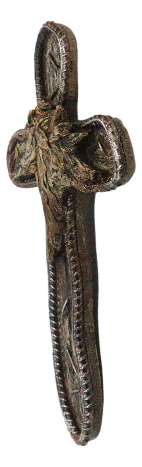 Rustic Western Running Wild Mustang Horse Vintage Barnwood Look Wall Cross Decor
