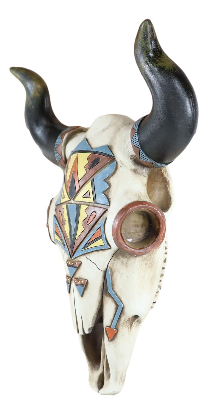Rustic Western Southwest Vector Arrows Tiki Art Bison Bull Cow Skull Wall Decor