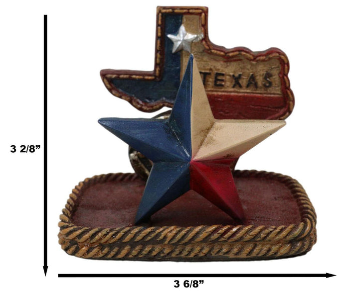 Rustic Western Star State Of Texas Map Horseshoe Ropes Napkin Or Card Holder