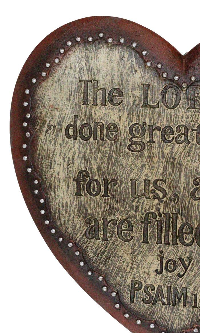 Rustic Western The Lord Has Done Great Things For Us Psalm 126 Heart Wall Decor