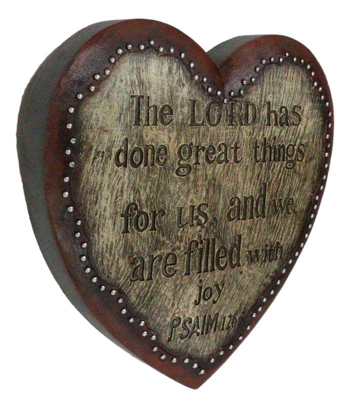 Rustic Western The Lord Has Done Great Things For Us Psalm 126 Heart Wall Decor