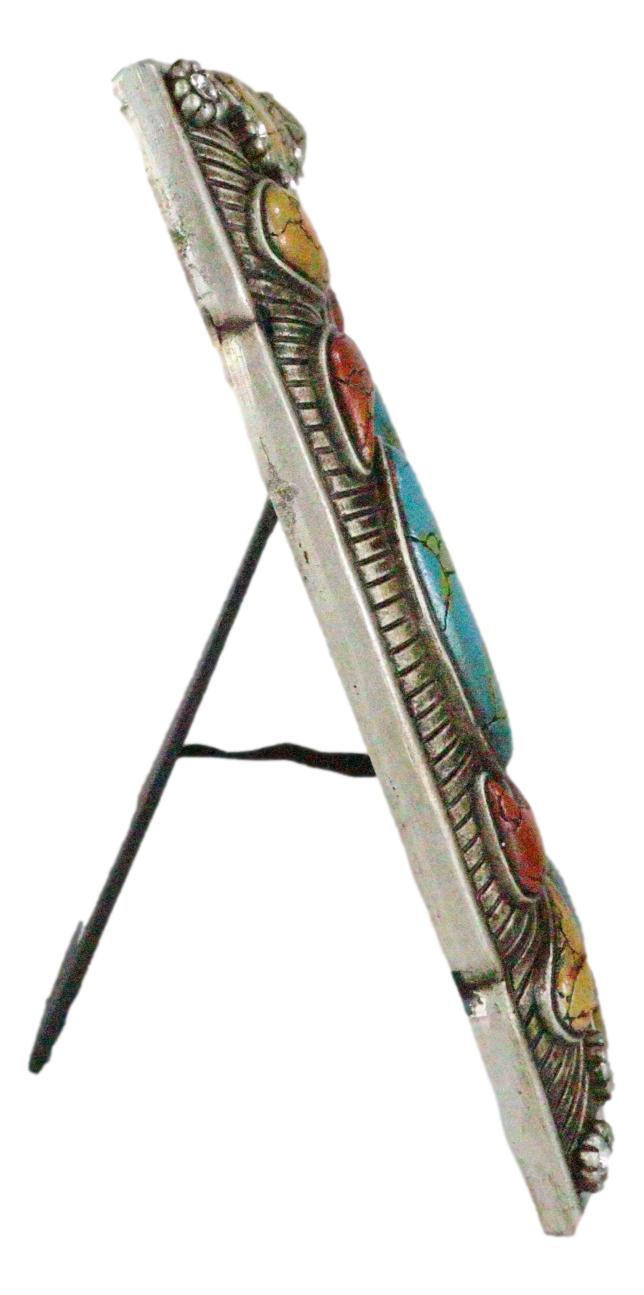 Rustic Western Turquoise Red And Gold Teardrop Gems 6X4 Picture Photo Frame