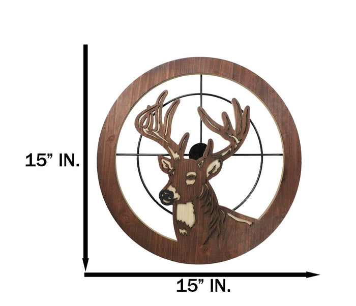 Rustic Western White Tail Stag Deer In Scope Crosshairs MDF Wood Wall Decor