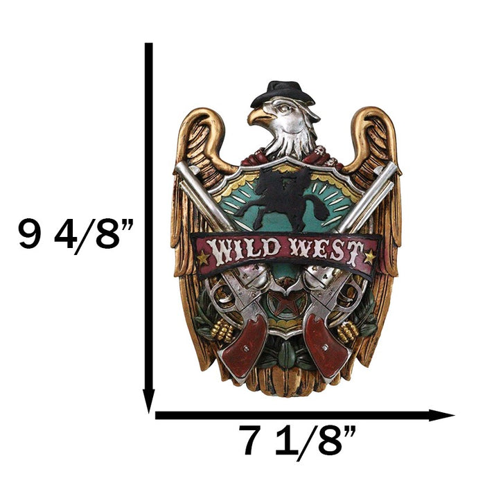 Rustic Western Wild West Eagle Cowboy With Dual Revolver Pistols Wall Decor