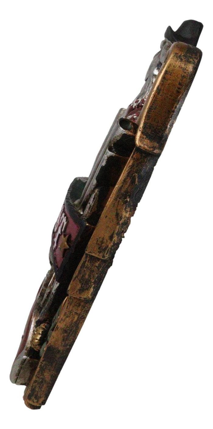 Rustic Western Wild West Eagle Cowboy With Dual Revolver Pistols Wall Decor