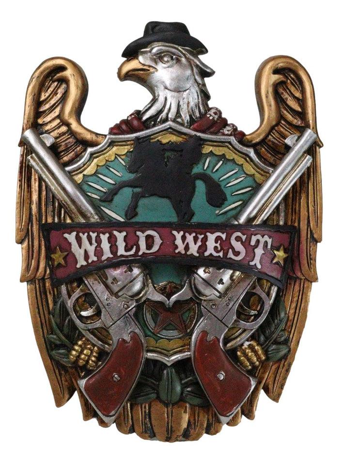 Rustic Western Wild West Eagle Cowboy with Dual Revolver Pistols Wall Decor Rustic Western Wild West Eagle Cowboy with Dual Revolver Pistols Wall Decor