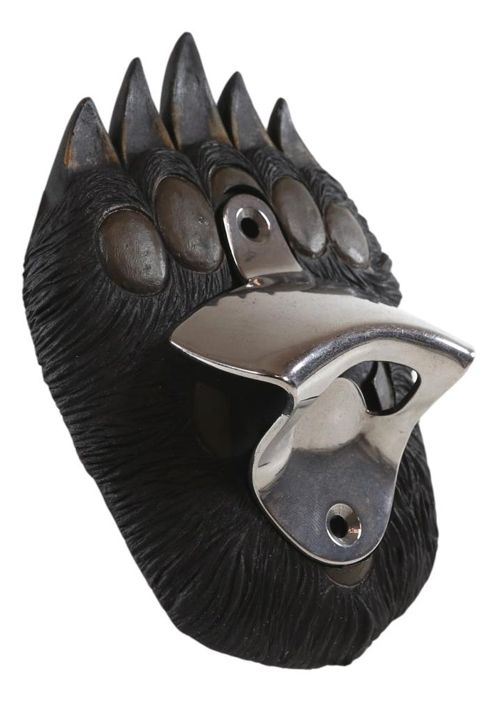 Rustic Western Wildlife Black Bear Paw With Claws Wall Beer Bottle Metal Opener
