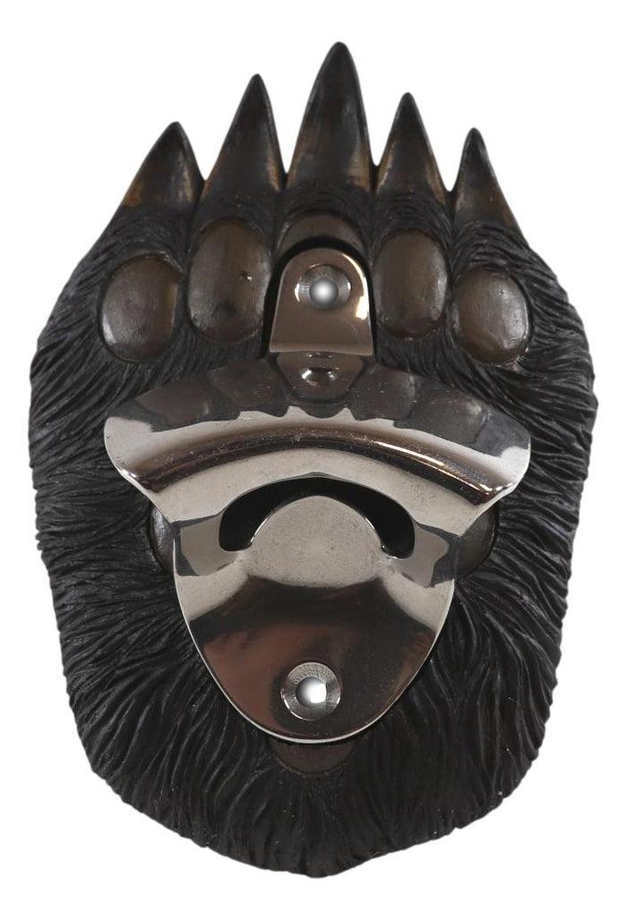 Rustic Western Wildlife Black Bear Paw With Claws Wall Beer Bottle Metal Opener