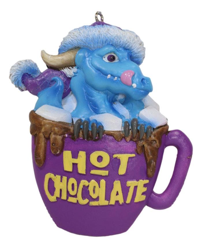 Ruth Thompson Blue Dragon In Hot Chocolate Cup Christmas Tree Hanging Ornament