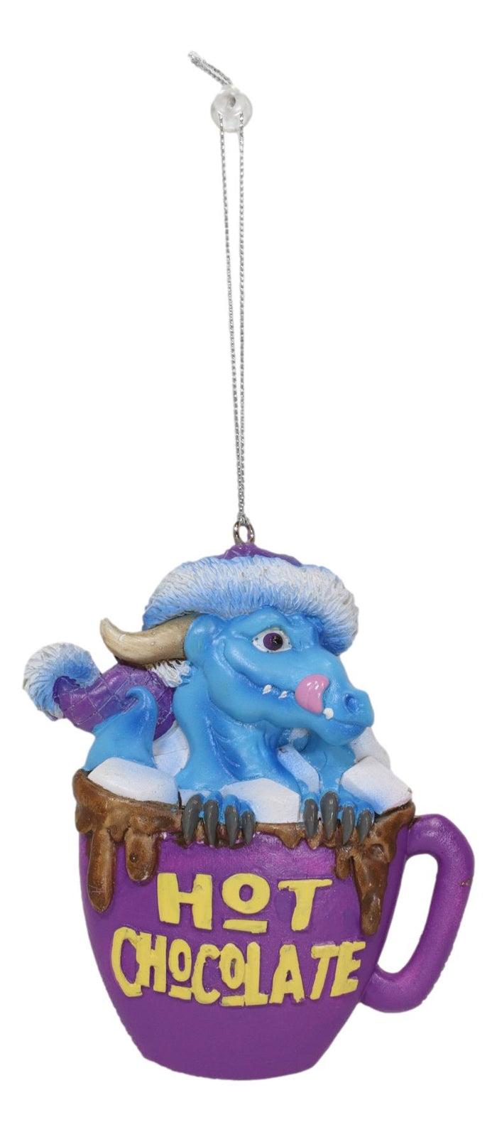 Ruth Thompson Blue Dragon In Hot Chocolate Cup Christmas Tree Hanging Ornament