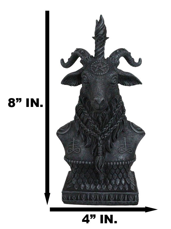 Sabbatic Goat Baphomet Bust Figurine 8"Tall Idol Worship Goat Of Mendes