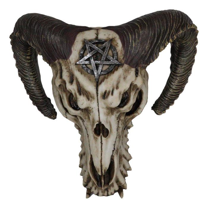 Sabbatic Goat Baphomet Ram Skull Head With Pentagram Sigil Wall Decor