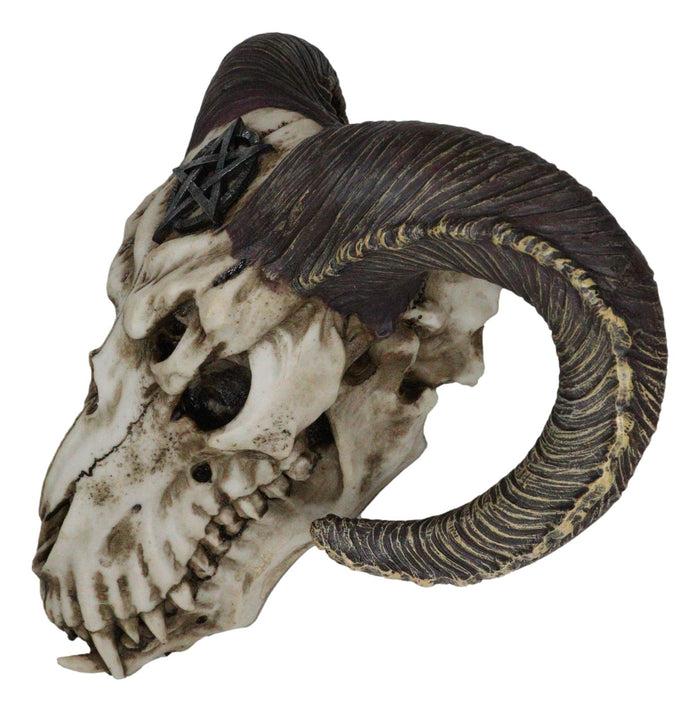 Sabbatic Goat Baphomet Ram Skull Head With Pentagram Sigil Wall Decor