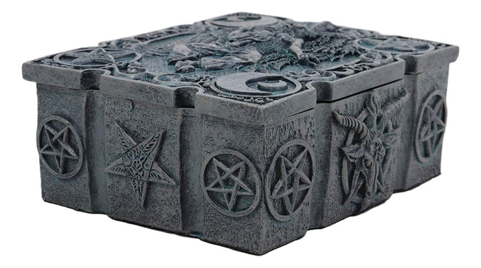 Sabbatic Goat Baphomet With Crescent Moons And Pentagram Decorative Box