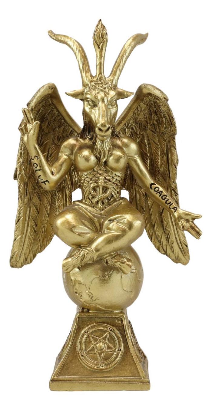 Sabbatic Goat Idol Baphomet Resin Statue The Horned God Goat Of Mendes 6.5"H