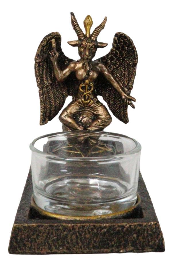 Sabbatic Goat Of Mendes Lilith Baphomet Pentagram Votive Candle Holder Figurine