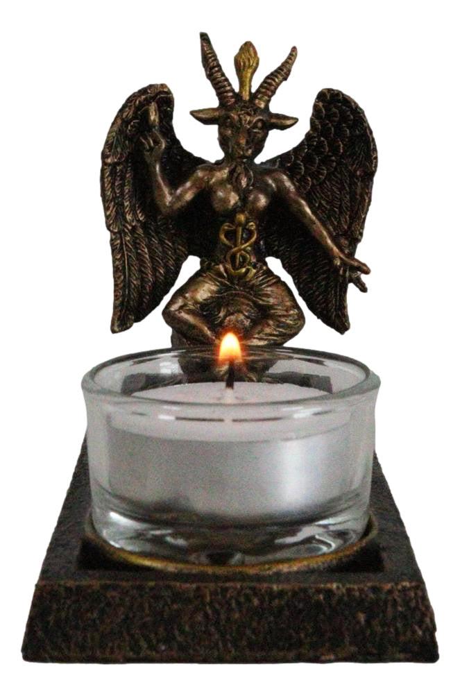 Sabbatic Goat Of Mendes Lilith Baphomet Pentagram Votive Candle Holder Figurine