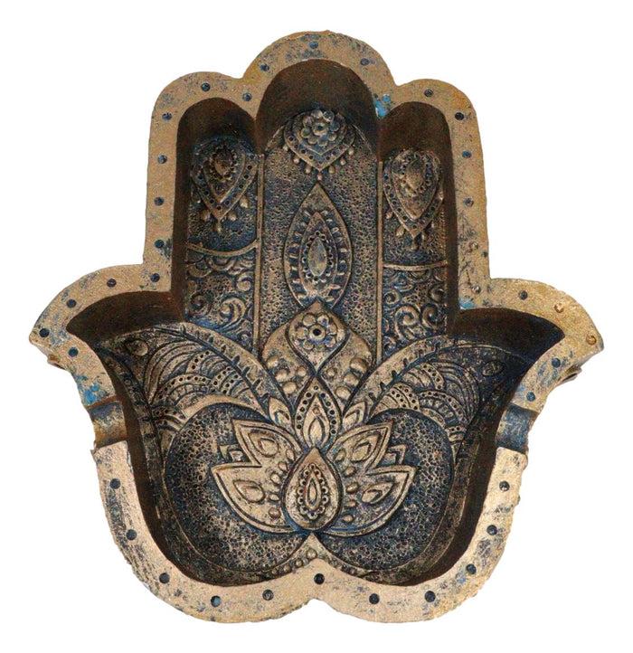 Sacred Symbol Hand Of God Hamsa Palm Incense Stick Holder Burner And Ashtray