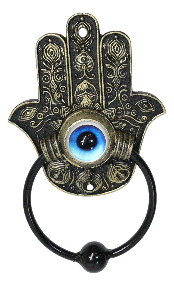 Sacred Symbols Hand of God Hamsa Palm Glass Evil Eye Decorative Door Knocker Sacred Symbols Hand of God Hamsa Palm Glass Evil Eye Decorative Door Knocker