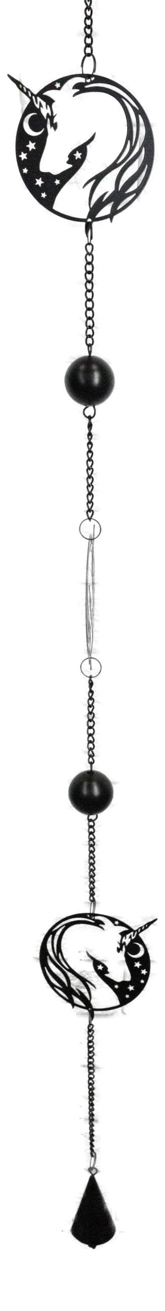 Sacred Unicorn Horse With Moon And Stars Metal Wall Hanging Mobile Wind Chime