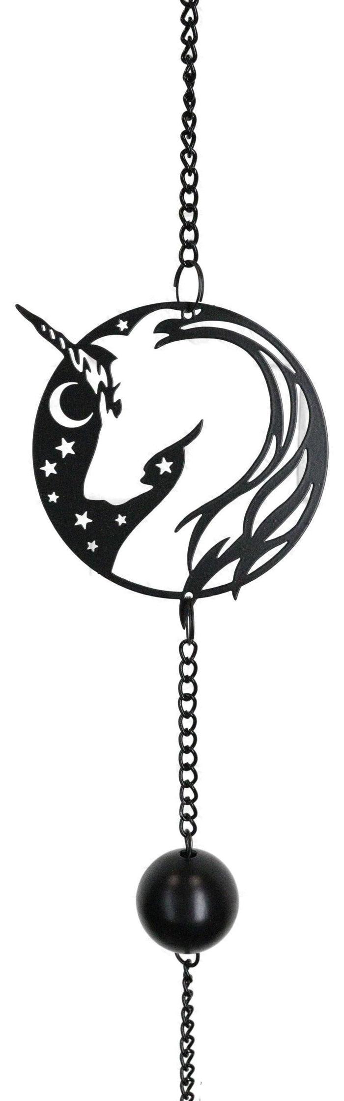 Sacred Unicorn Horse With Moon And Stars Metal Wall Hanging Mobile Wind Chime