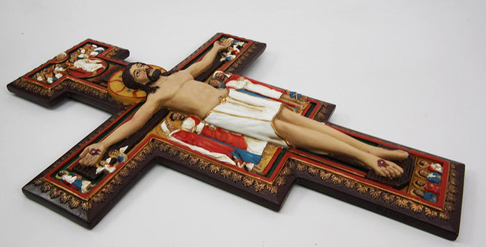 Saint Francis Of Assisi Romanesque San Damiano Crucifix Wall Plaque Cross