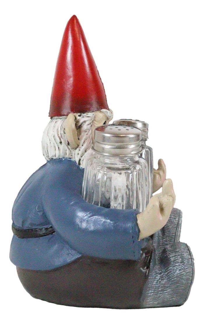 Salty Rude Mr Gnome Flipping The Bird Bugger Off Salt And Pepper Shakers Holder