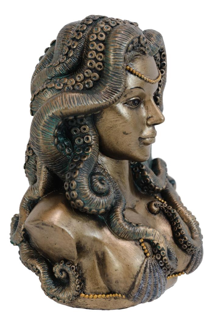 Sea Witch Goddess Cecaelia Kraken Octopus Tentacles Haired Woman Bust Statue