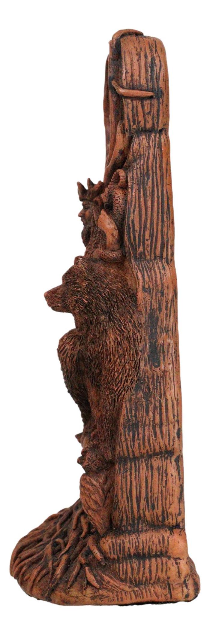Seated Celtic Horned God Cernunnos Cobra Bear Wolf Owl Tree Of Life Sculpture