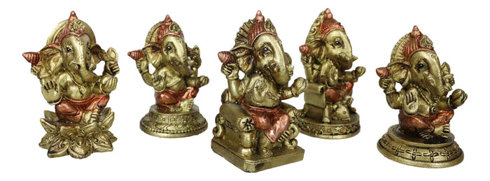 Set Of 12 Hindu Elephant God Ganapati Ganesha In Baby Form Miniature Figurines