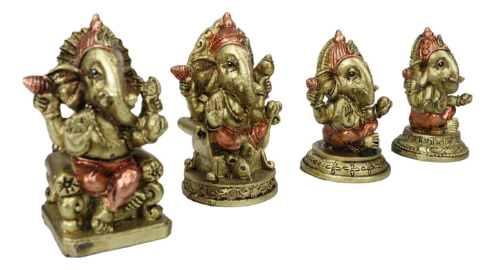 Set Of 12 Hindu Elephant God Ganapati Ganesha In Baby Form Miniature Figurines