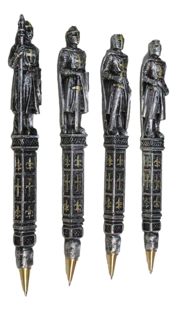 Set Of 12 Medieval Crusader Templar Knights Of The Cross Le Fleur Writing Pens