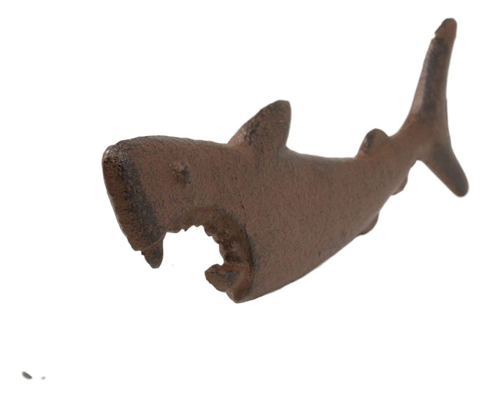 SET OF 2 Cast Iron Nautical Attacking Jaws Great White Shark Beer Bottle Opener