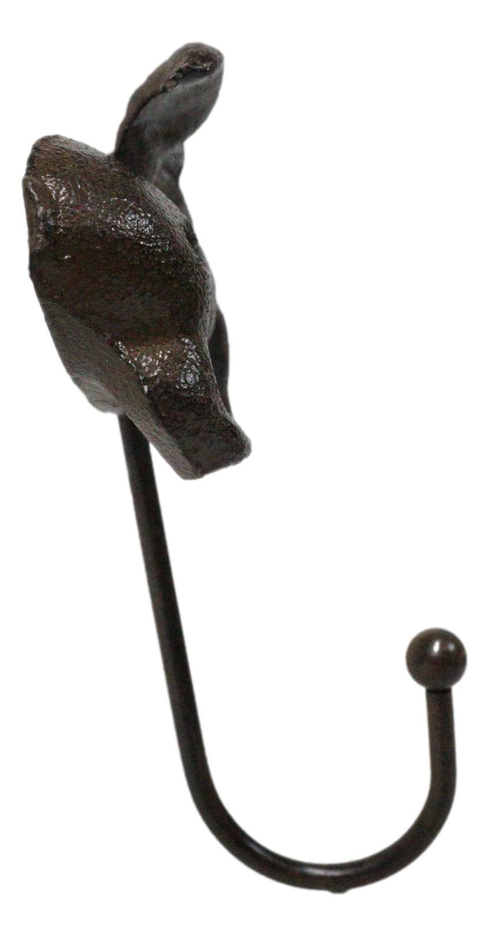 Set Of 2 Cast Iron Rustic Country Flying Angel Pig Wall Hooks Coat Towel Hanger