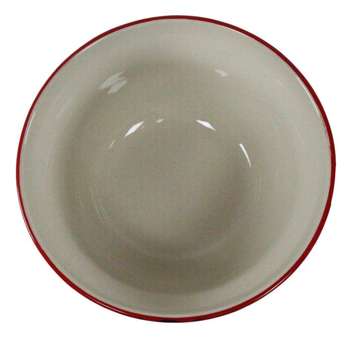 Set Of 2 Ceramic Midnight Floral Blossoms Portion Meal Bowls 5 Cups Airtight Lid