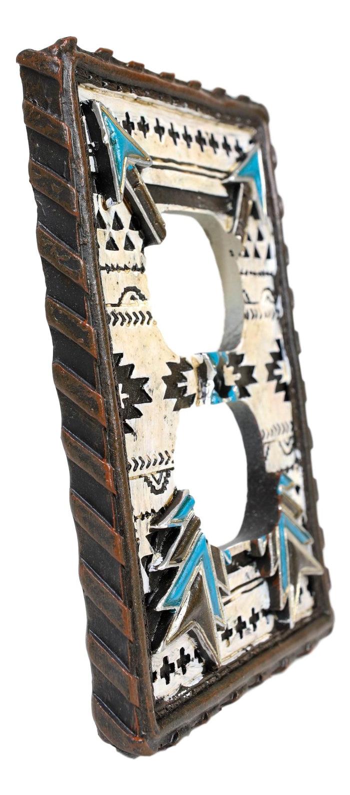 Set Of 2 Navajo Crossed Turquoise Arrows Wall Double Receptacle Outlet Plates