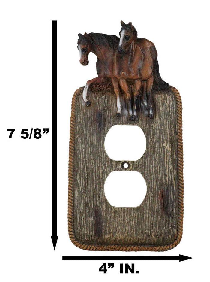 Set Of 2 Novelty Western Country Equine Horses Double Receptacle Outlet Plates