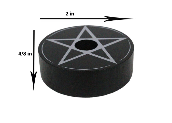 Set Of 2 Occult Wicca Witchcraft Pentagram Star Circle Spell Candle Holders