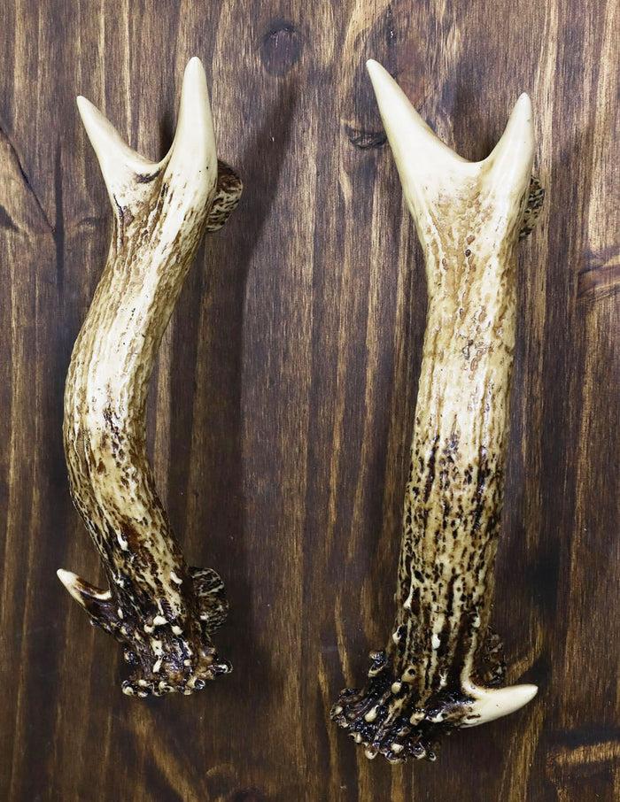 Set Of 2 Oversized Western Rustic Stag Deer Antlers Barn Door Bar Pull Handles