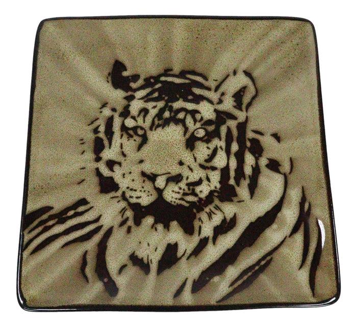 Set Of 2 Rainforest Apex Predator Jungle Eye Of The Tiger Appetizer Salad Plates