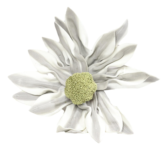 Set Of 2 Realistic Artificial Botanica Long White Grey Flower Floral Stems
